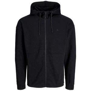 Jack&Jones XXL Sweatjacke Kapuze schwarz Piqué JJEJAX