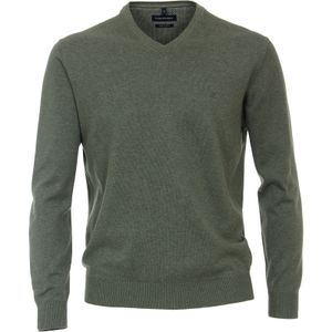 CasaModa Pullover V-Neck grün melange Übergröße