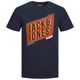 Jack&Jones T-Shirt Übergröße navy Logoprint JJNET