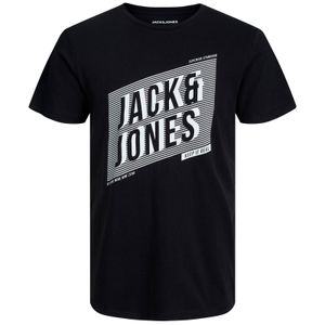 Jack&Jones T-Shirt Übergröße schwarz Labelprint JJNET