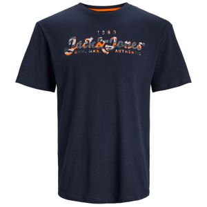 Jack&Jones T-Shirt Übergröße navy Logoprint JJMILES