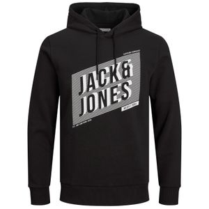 Jack&Jones XXL Hoodie schwarz Labelprint JJNET