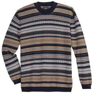 Ragman XXL Pullover blau-beige gemustert