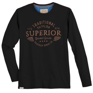 Redfield Übergrößen Langarmshirt SUPERIOR schwarz