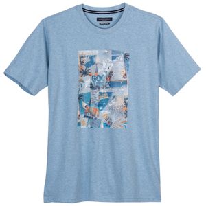 CasaModa XXL T-Shirt hellblau melange Frontprint