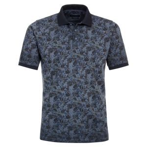 CasaModa Poloshirt XXL Floralmuster graublau-braun