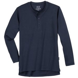 Ceceba Langarmshirt Übergröße navy Knopfleiste