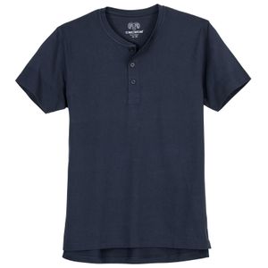 Ceceba T-Shirt Übergröße navy Knopfleiste