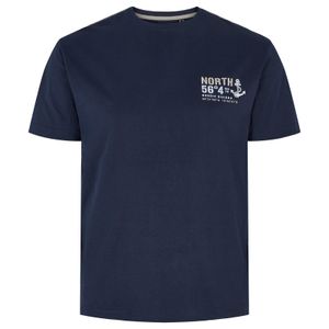 North 56°4 XXL T-Shirt navy Brustprint modisch