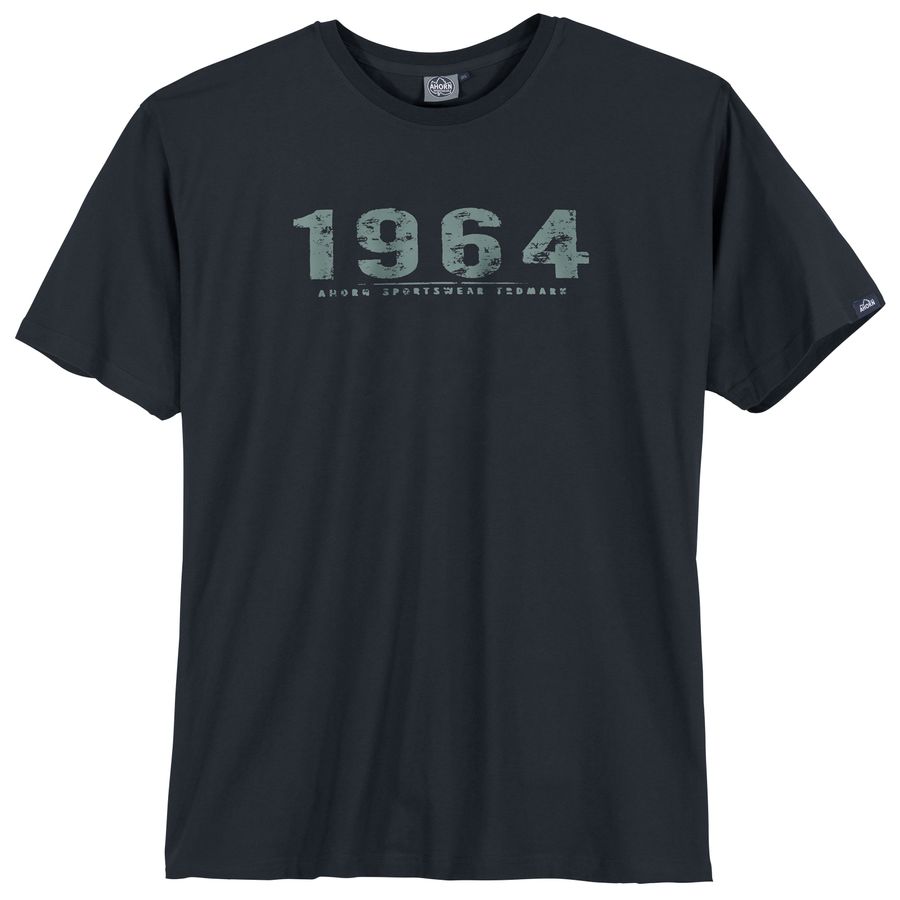 Ahorn T-Shirt dunkelblau Vintageprint 1964 Übergröße