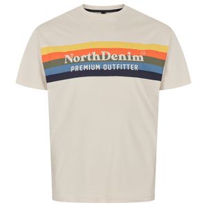 North 56°Denim T-Shirt XXL beige Logo-Frontprint