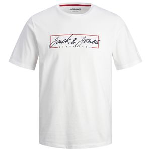 Jack&Jones T-Shirt Übergröße weiß Logoprint JJZURI