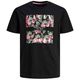 Jack&Jones XXL T-Shirt schwarz Blumen-Logo JJCHILL