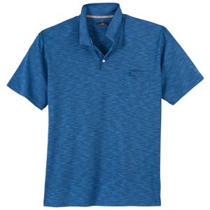 Ragman Softknit Poloshirt Übergröße blau geflammt