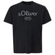 s.Oliver Übergrößen T-Shirt schwarz Logo-Frontprint