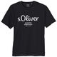 s.Oliver Übergrößen T-Shirt schwarz Logo-Frontprint