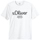 s.Oliver Übergrößen T-Shirt weiß Logo-Frontprint
