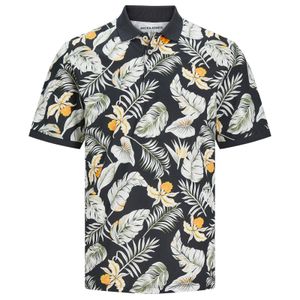 Jack&Jones Poloshirt XXL schwarz floral bedruckt JJCHILL 