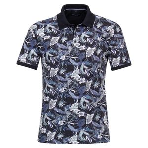 CasaModa Poloshirt Floralmuster blau-weiß XXL 