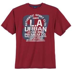 Adamo XXL T-Shirt weinrot Frontprint L.A Urban