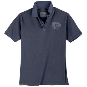 Redfield Poloshirt XXL Vintage Brustprint denimblau