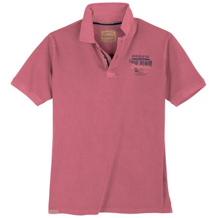 Redfield Polo XXL Vintage Chestprint dunkelrosa Redfield Polo XXL Vintage Chestprint dunkelrosa