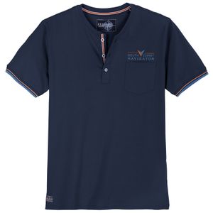 Redfield XXL Henley-T-Shirt dunkelblau Brusttasche