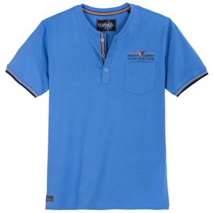 Redfield Übergrößen Henley-T-Shirt blau Brusttasche
