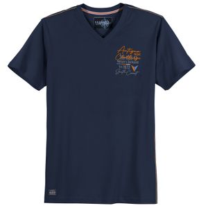Redfield Übergrößen T-Shirt V-Neck maritim navy