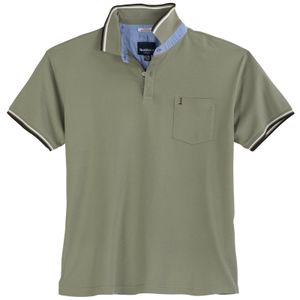 North56 XXL Stretch Poloshirt khaki Kontraststreifen