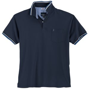 North56 XXL Stretch Poloshirt navy Kontraststreifen