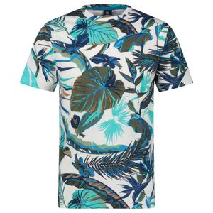 Lerros XXL T-Shirt Alloverprint blau-türkis-oliv