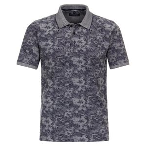 CasaModa Poloshirt blau melange floral gemustert XXL 