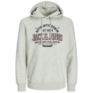 Jack&Jones XXL Hoodie Logoprint offwhite melange