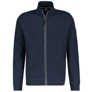 Lerros XXL Sweatjacke Stehkragen navy strukturiert