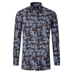 CasaModa Businesshemd floral Print blau-braun XXL