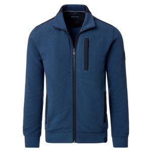 CasaModa XXL Stretch-Sweatjacke blau Stehkragen