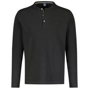 Lerros Henley-Langarmshirt Übergröße schwarz