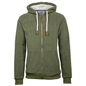 Brigg Kapuzen-Fleecejacke Übergröße khaki Pelle