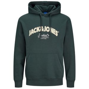 Jack&Jones XXL Hoodie Logoprint schwarzgrün JORBRONX