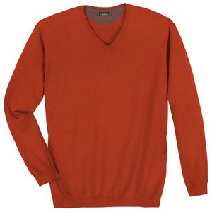 Ragman XXL Pullover V-Neck Kaschmir-Anteil orange