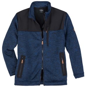 Blue Wave XXL Strick-Fleecejacke royalblau melange