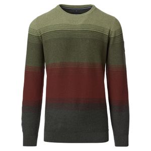 CasaModa XXL Pullover grün-braun-grau Streifenoptik