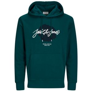 Jack&Jones XXL Hoodie petrol Logoprint JJTILEY