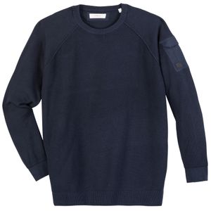 s.Oliver XXL Pullover Strukturmix Armtasche navy