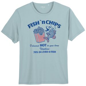 s.Oliver T-Shirt mint Fish 'n' Chips Übergröße 