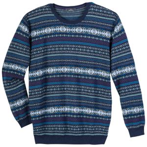 Ragman XXL Pullover Kaschmiranteil blau-mint gemustert