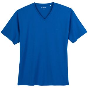 s.Oliver Übergrößen Basic T-Shirt royalblau V-Neck