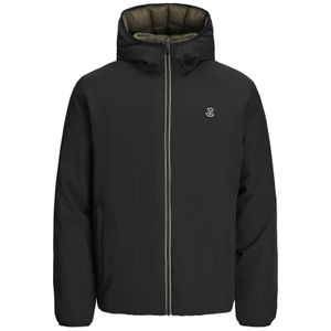 Jack&Jones XXL Kapuzen-Wendejacke schwarz/oliv