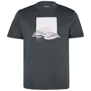 s.Oliver XXL T-Shirt dunkelgrau Frontprint